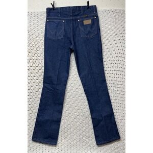Wrangler Western Jeans Mens Size 33x33 Dark Blue Denim Cowboy 100% Cotton 936DEN
